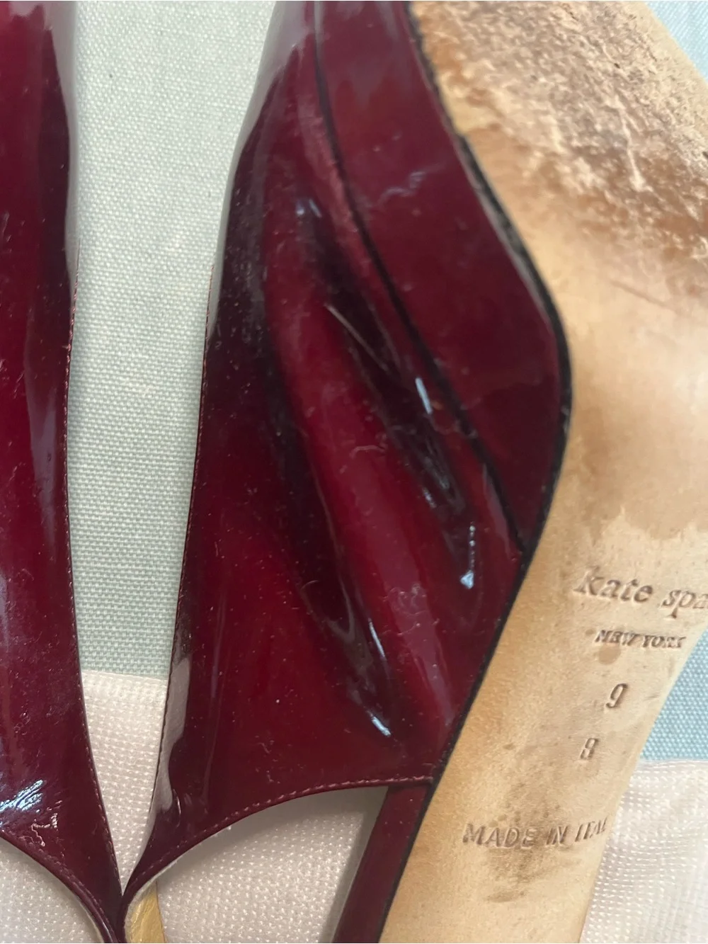 Kate Spade New York Women’s ruby red Burgundy Patent Slingback Pumps
